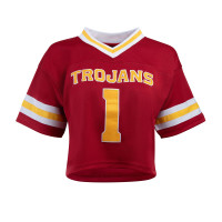 USC Trojans Women's Hype and Vice Cardinal #1 Cropped Football Jersey